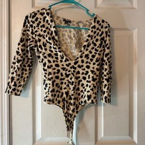 Express  Leopard Pattern Bodysuit